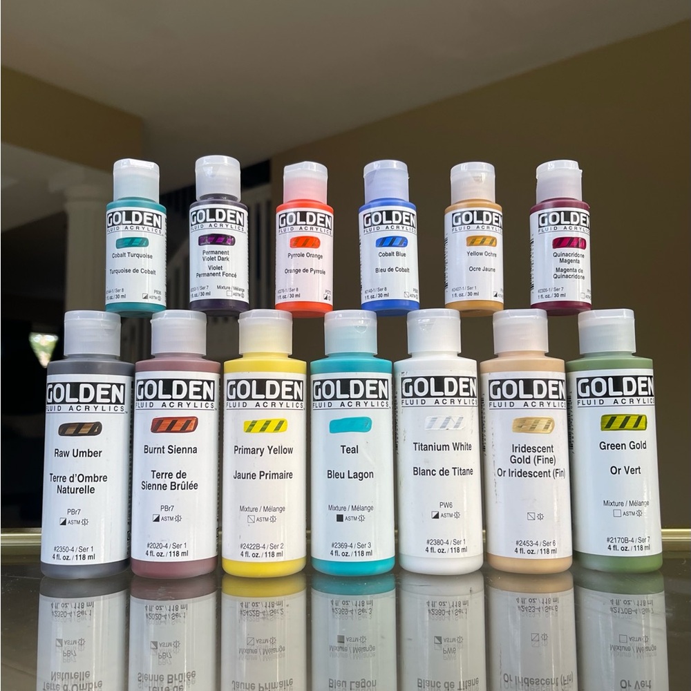 GOLDEN Fluid Acrylics Paint Bundle - Canvas